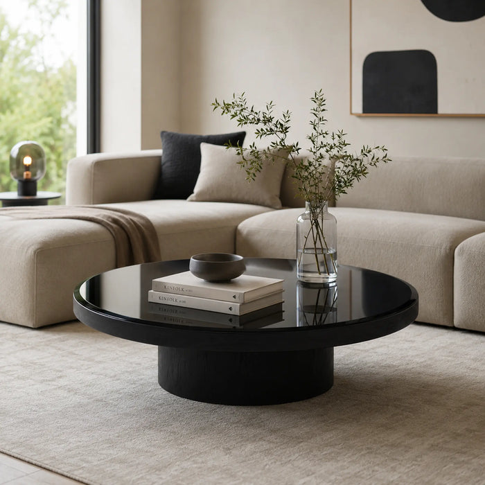 Miyo Black Glass Coffee Table
