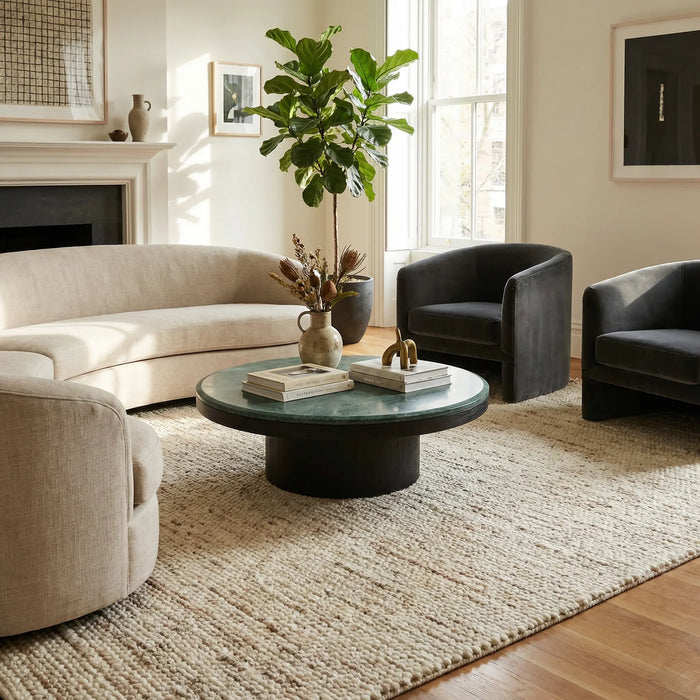 Miyo Coffee Table With Marble Top - Green & Black