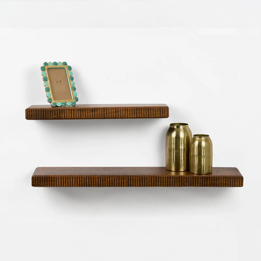 Nook Wooden Wall Shelves, Set Of 2 - Walnut Homelves