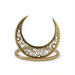 Gold crescent moon-shaped decorative item on a white background