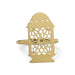 Gold lace-style ring on a white background