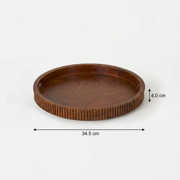 Oakra Wooden Platter, Brown