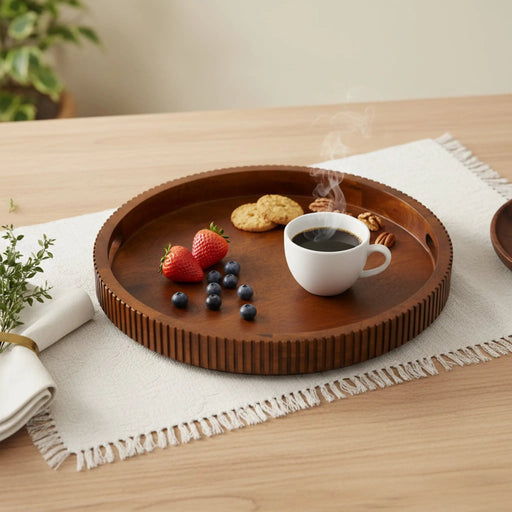 Oakra Wooden Platter, Brown Homelves
