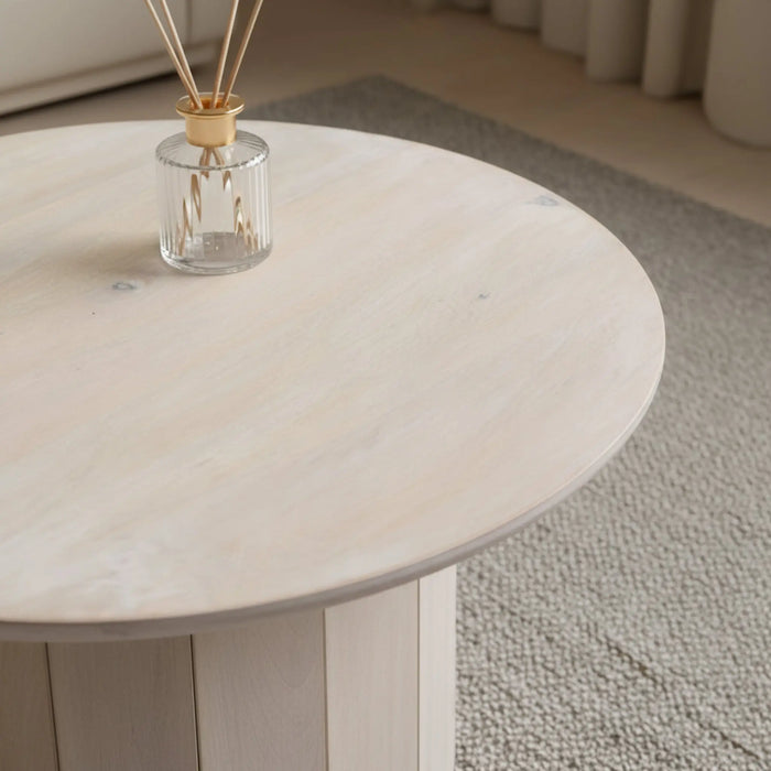 Olan Scallop Coffee Table - Whitewash