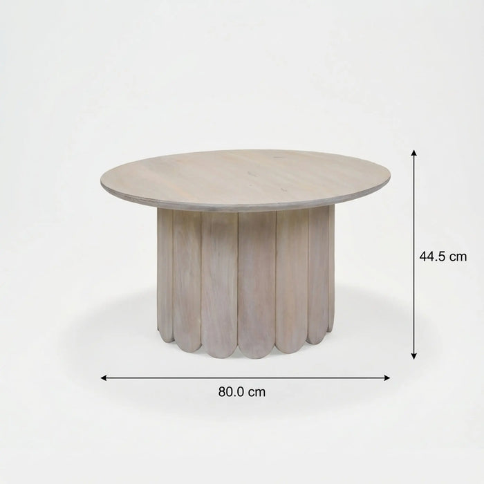 Olan Scallop Coffee Table - Whitewash