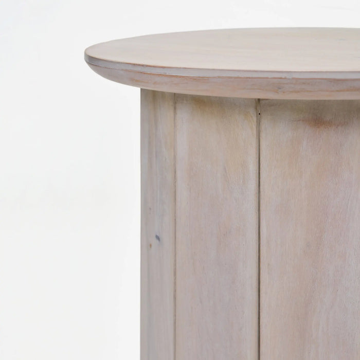 Olan Scallop Side Table - Whitewash