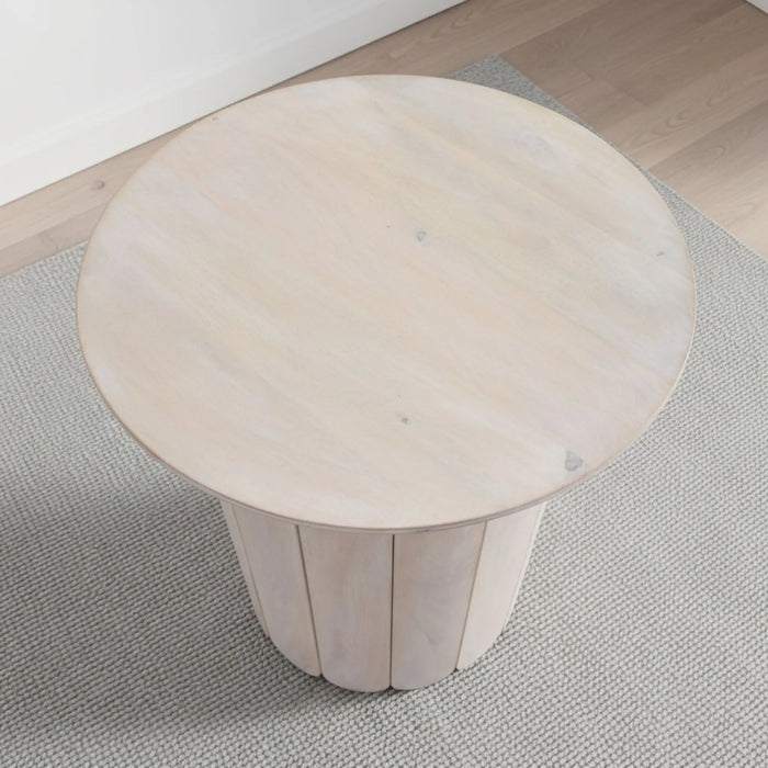 Olan Scallop Side Table - Whitewash
