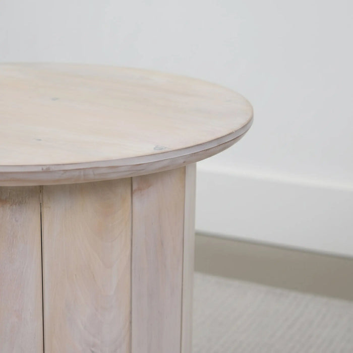 Olan Scallop Side Table - Whitewash