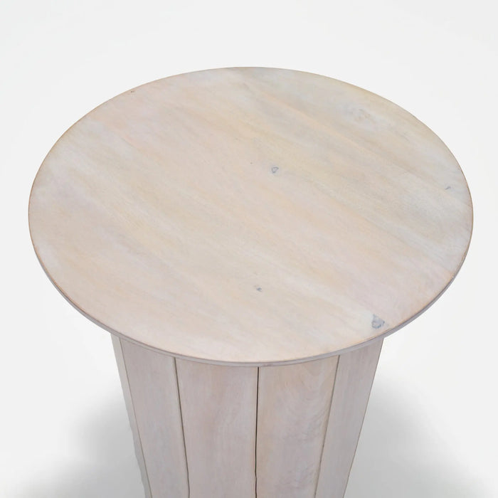 Olan Scallop Side Table - Whitewash