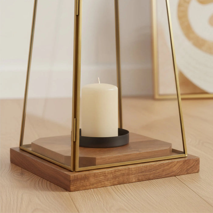 Oma Metal Lantern, Set Of 2 - Gold