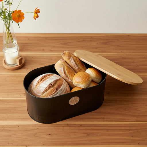 Penta Storage Box With Wooden Lid - Black Homelves