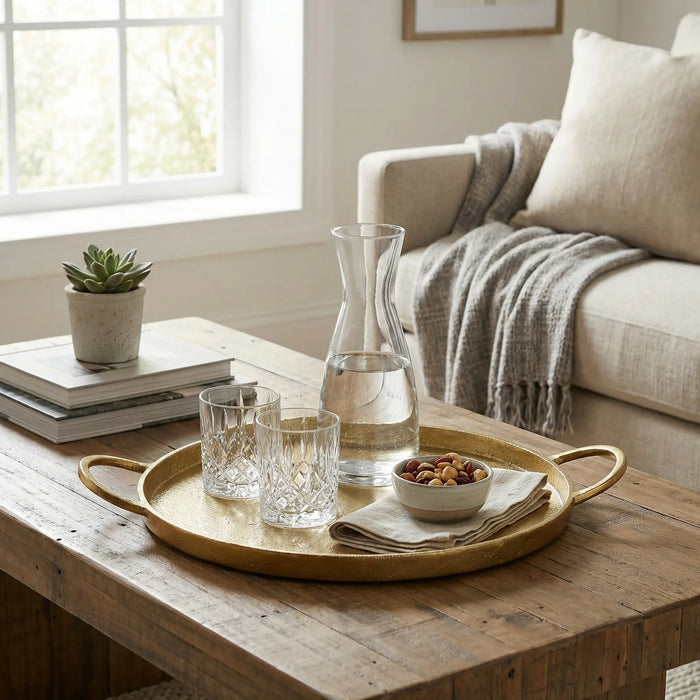 Piatto Metal Tray, Gold