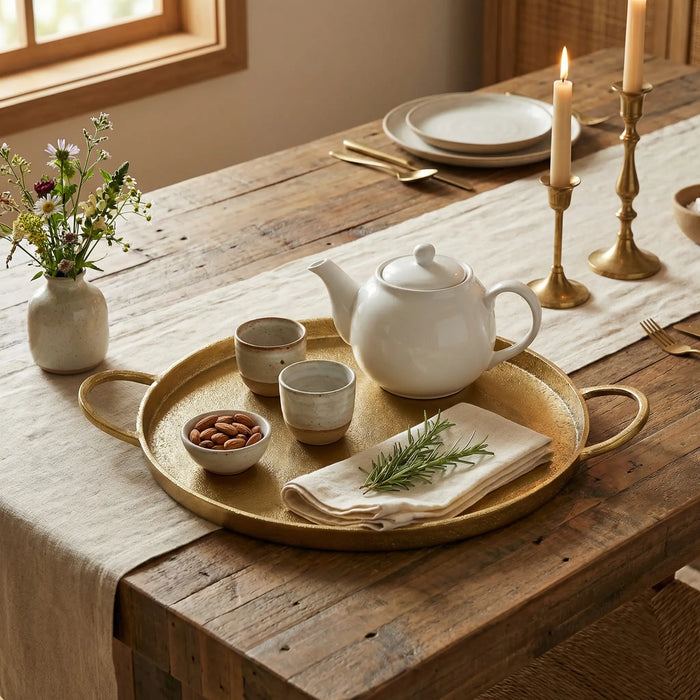 Piatto Metal Tray, Gold