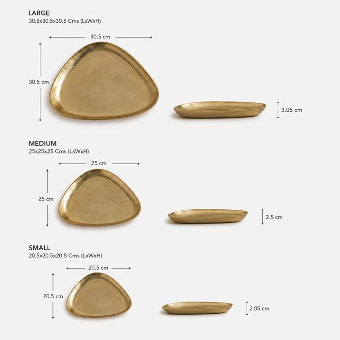 Raya Metal Triangular Tray Set of 3