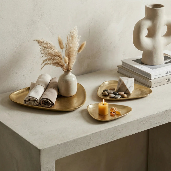 Raya Metal Triangular Tray Set of 3