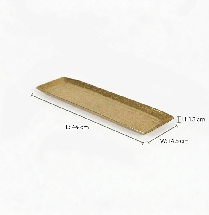 Relish Rectangular Metal Platter, Large - Gold
