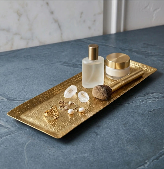 Relish Rectangular Metal Platter, Medium - Gold
