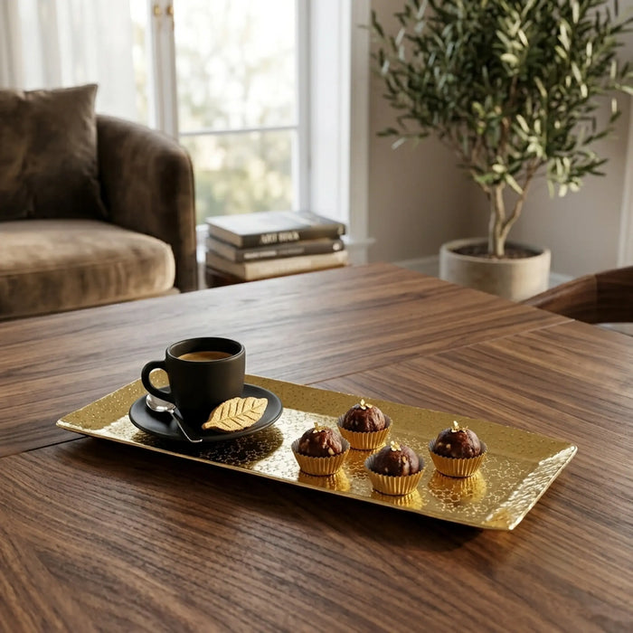 Relish Rectangular Metal Platter, Small - Gold