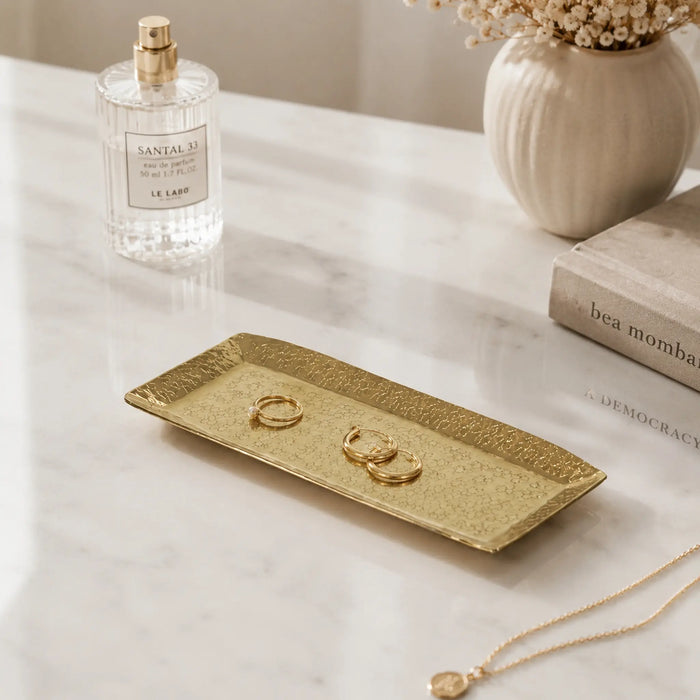 Relish Rectangular Metal Platter, Small - Gold