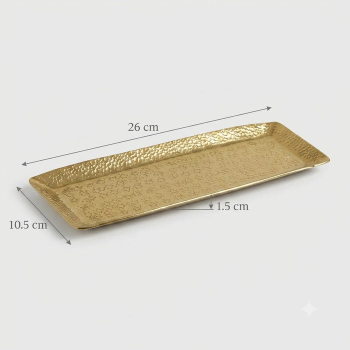Relish Rectangular Metal Platter, Small - Gold