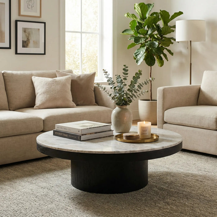 Rio & Miyo Coffee Table Set - Torento Marble Top