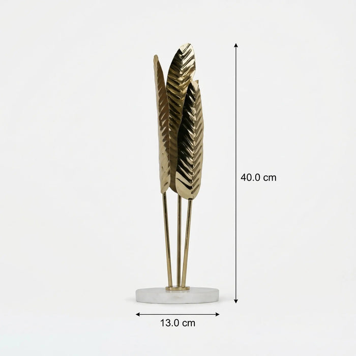 Rish Metal Decorative Accent With Marble Base - Gold
