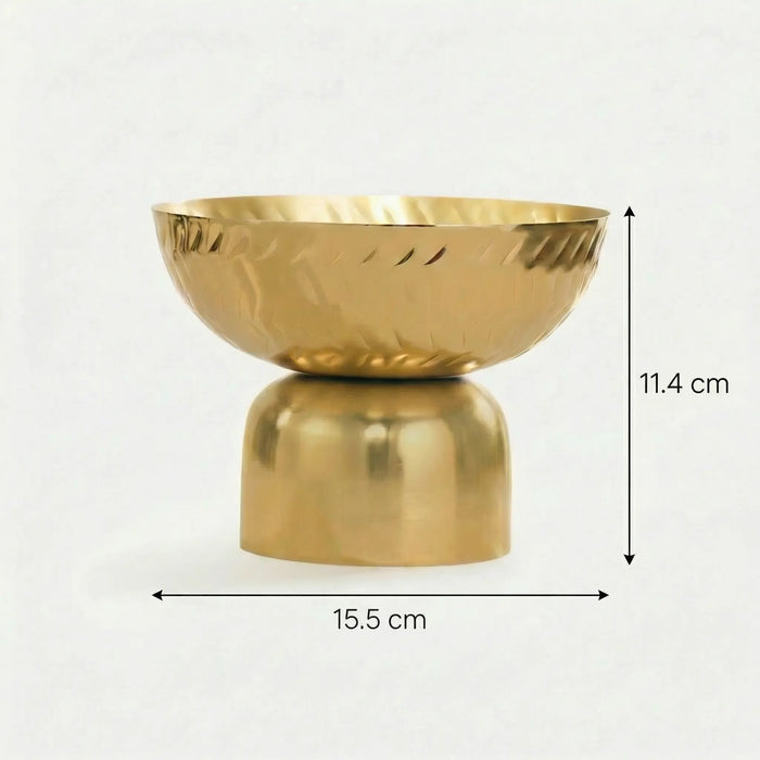 Rue Metal Hammered Serving Bowl - Gold