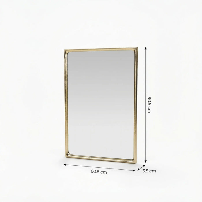 Safa Wall Mirror With Metal Frame - Gold