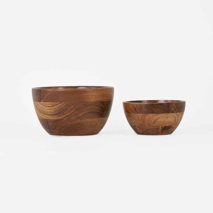 Scoop Wooden Serving Bowl, Set Of 2 - Natural