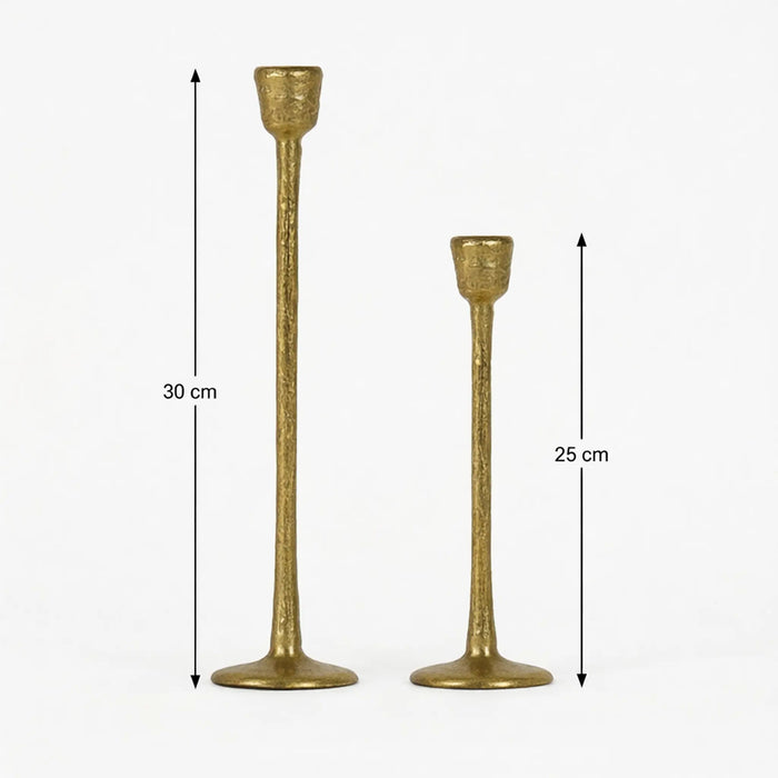 Shama Metal Candle Holder, Set of 2 - Gold