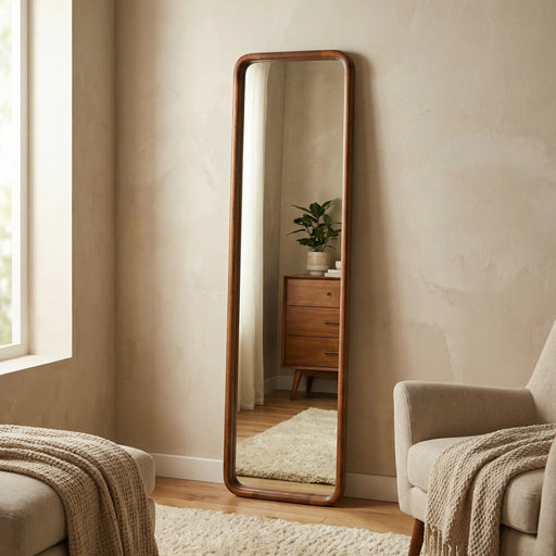Silo Floor Mirror - Walnut Homelves