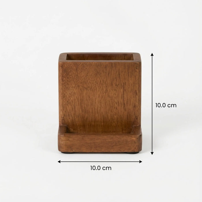 Slot Wooden Mobile Stand - Brown