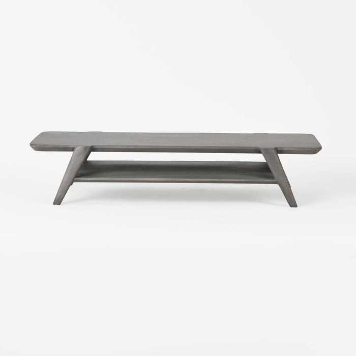 Studo Wooden Laptop Stand With Shelf Storage - Grey