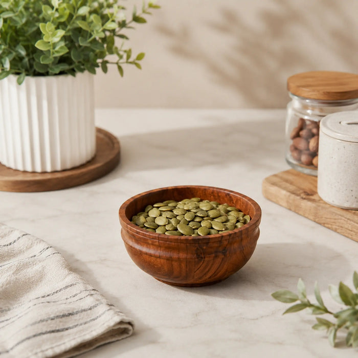 Swirl Wooden Serving Bowl, Extra-Small - Natural