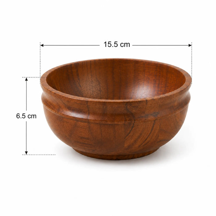 Swirl Wooden Serving Bowl, Extra-Small - Natural