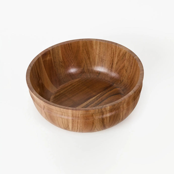 Swirl Wooden Serving Bowl, Medium - Natural