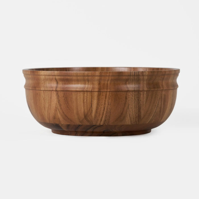 Swirl Wooden Serving Bowl, Medium - Natural