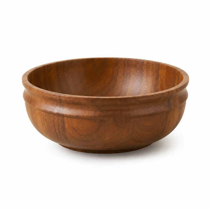 Swirl Wooden Serving Bowl, Small - Natural