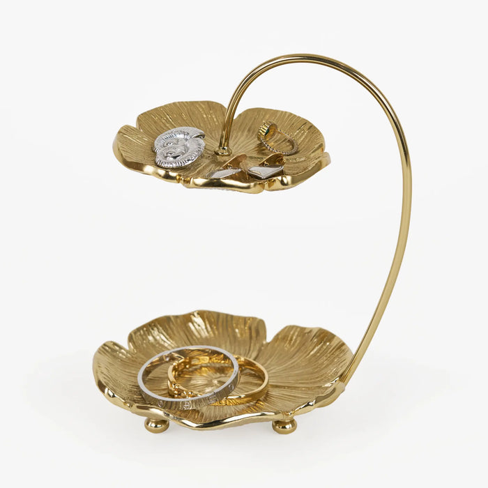 Sylvie 2-Tier Metal Jewellery Organiser - Gold