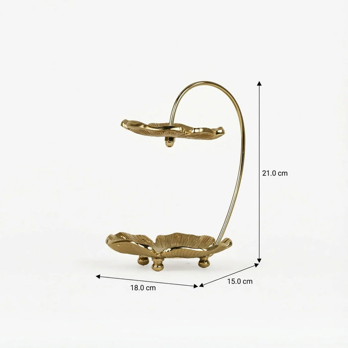Sylvie 2-Tier Metal Jewellery Organiser - Gold