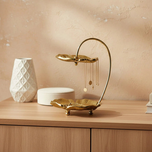Sylvie 2-Tier Metal Jewellery Organiser - Gold Homelves