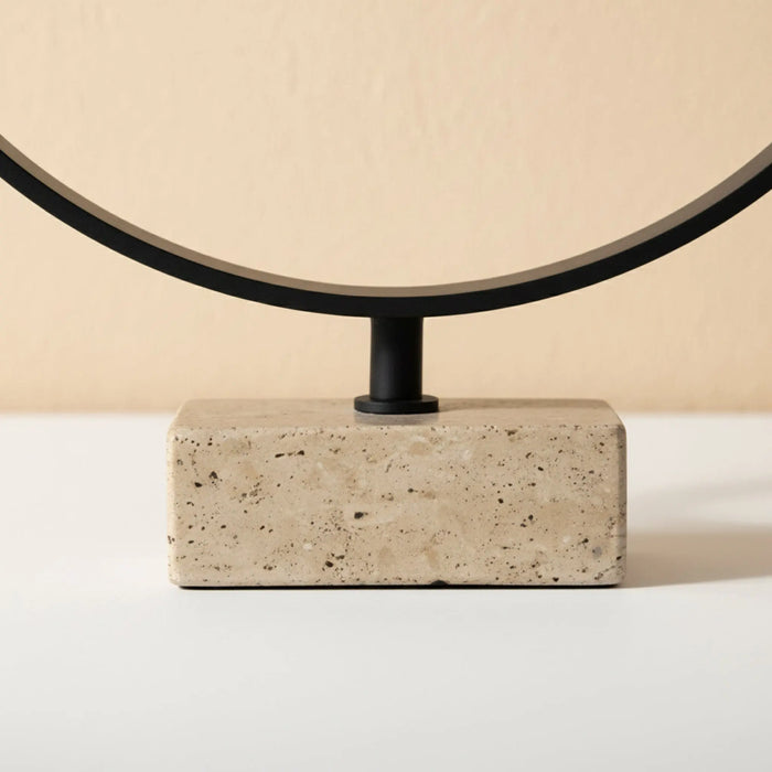 Sync Metal Sculpture With Marble Base - Black