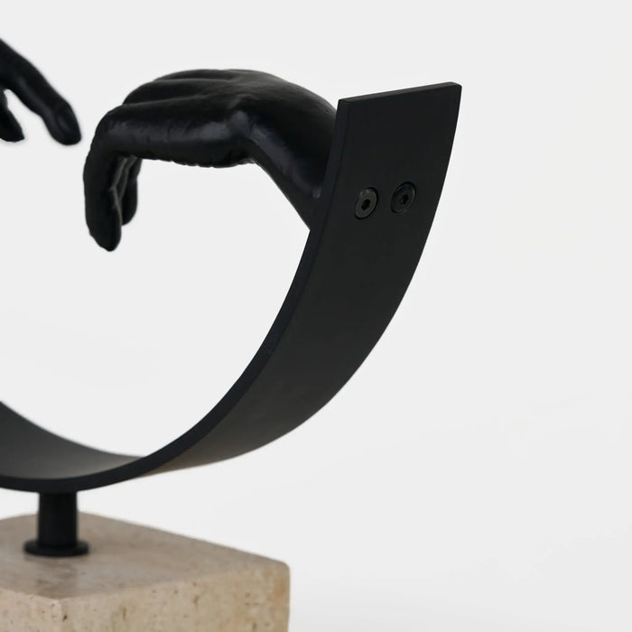 Sync Metal Sculpture With Marble Base - Black
