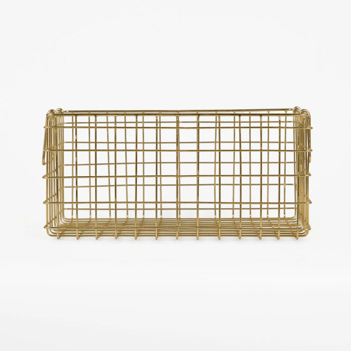 Syro Metal Storage Basket, Set Of 2 - Gold