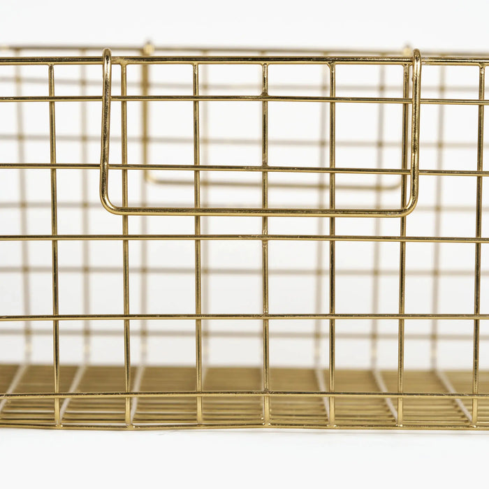Syro Metal Storage Basket, Set Of 2 - Gold