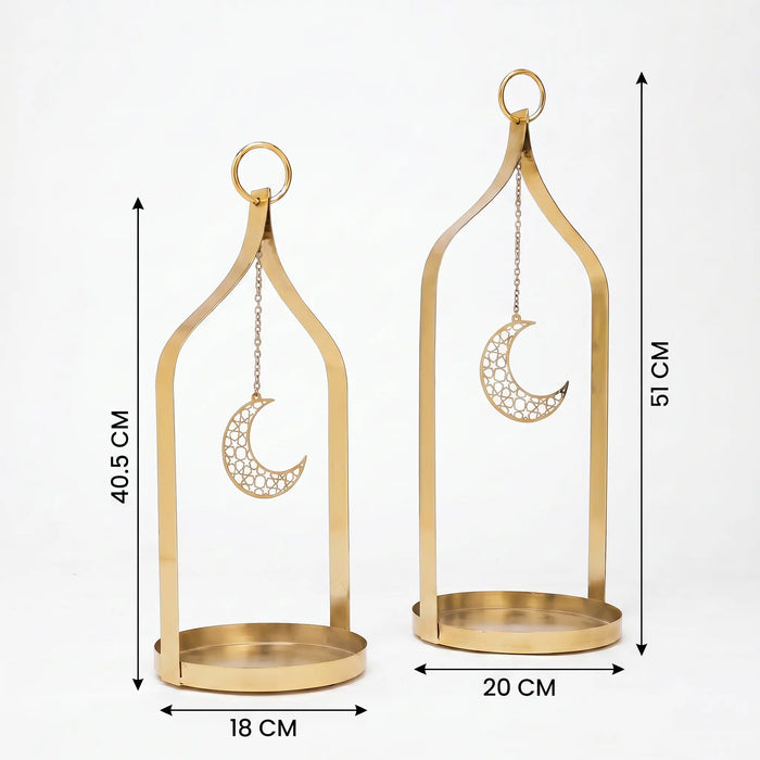 Tazeen Metal Lanterns, Set Of 2 - Gold