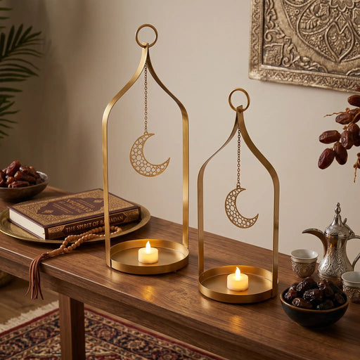 Tazeen Metal Lanterns, Set Of 2 - Gold Homelves