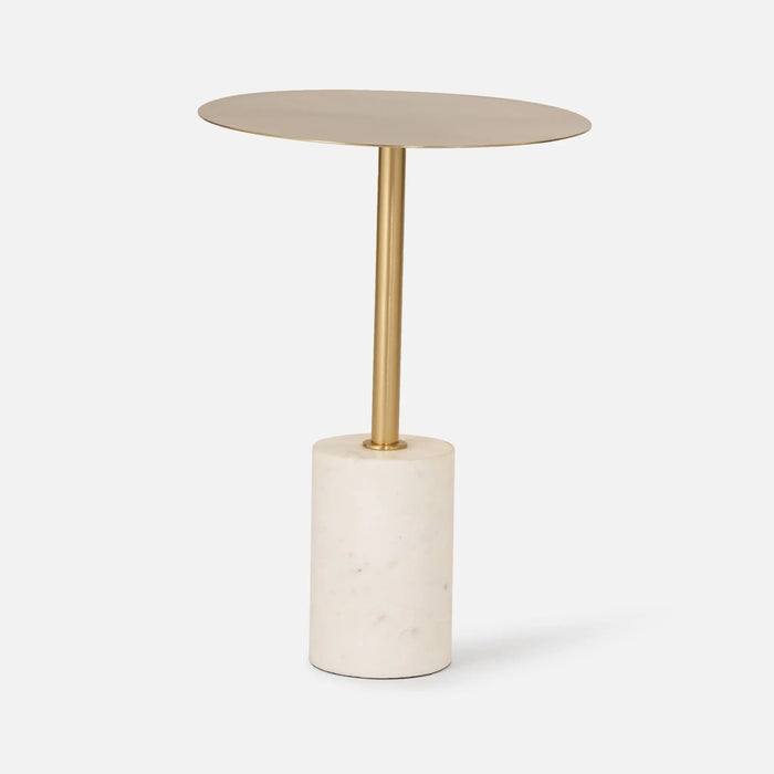 Terry Side Table With Marble Base - Brass
