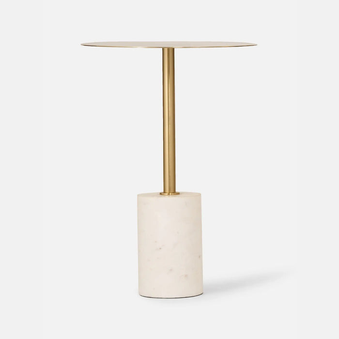 Terry Side Table With Marble Base - Brass