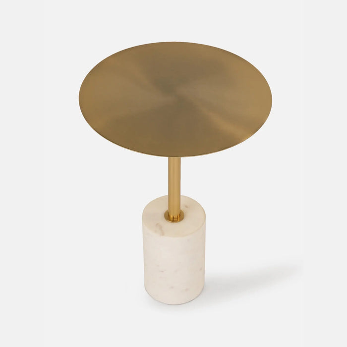 Terry Side Table With Marble Base - Brass